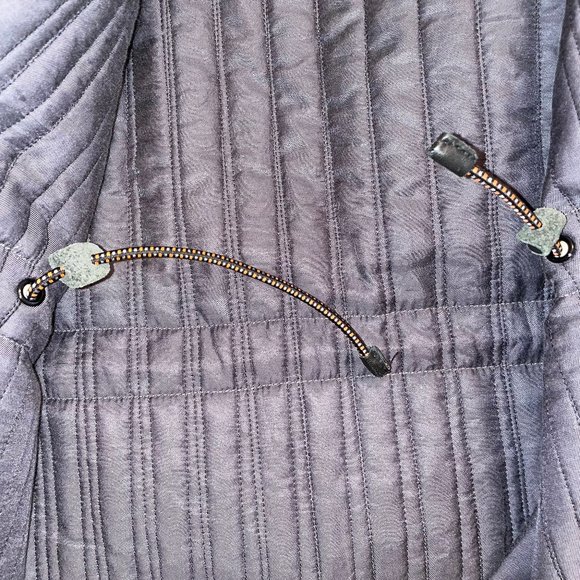 New Rag & Bone Wool Leather Faux Fur Trim Zip Up Hooded Coat Quilted Lining - Picture 12 of 15